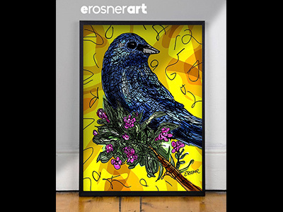 The bird is the word art. art bird icon illustration poster type