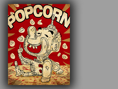 Popcorn Poster art design popcorn retro