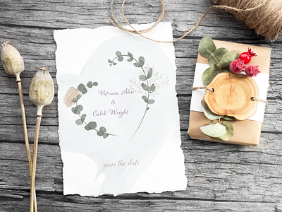 Watercolor wedding invitation, a save-the-date card ceremony eucalyptus graphic design invitation marriage rose rsvp card rustic save the date springs watercolor wedding
