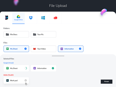 File Upload app cloud app design drive file file manager file upload flat minimal ui upload upload file ux web