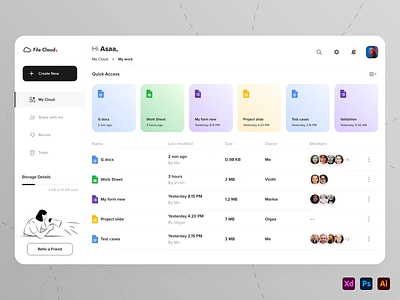 Cloud App app branding cloud app design dribbble file file manager file sharing filesharing flat illustration minimal storage ui web website