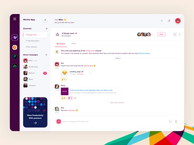 Slack app app chat chat app creative design flat illustration message messanger minimal pattern redesign slack slack app thinking ui ux web