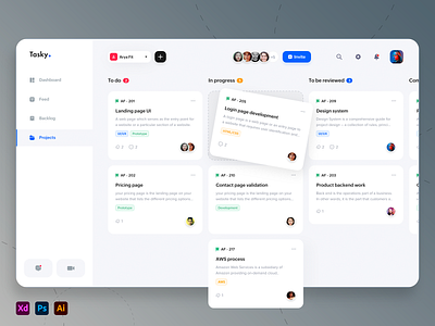 Project Management chat design dribbble flat kanban system management minimal product product design project management task web