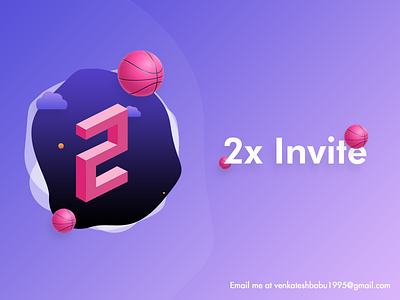 Dribbble Invite 2 ball dribbble illustration invitation invite