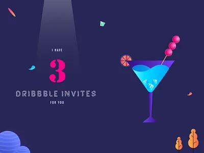 3 Invite 3 3 color art ball branding design dribbble grphic icon illustraion invitation invite vector