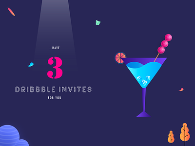 3 Invite 3 3 color art ball branding design dribbble grphic icon illustraion invitation invite vector