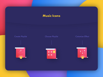 Trend Music Icon 3 branding choose create customize design dribbble icons illustration logo multicolors music playlist playmusic vector