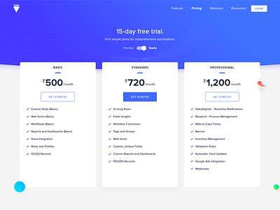 Pricing screen blue design dribbble monthly plan pricing page product product page subscription trial ui upgrade web yearly