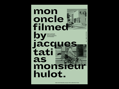 Mon oncle cinema film filmed font france hulot jacques mononcle movie poster tati typography