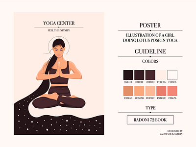 Poster | Illustration of a Girl Doing Lotus Pose in Yoga