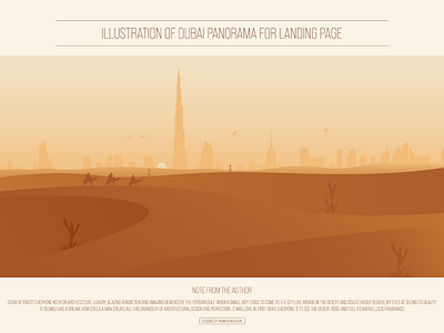 Illustration of Dubai Panorama for Landing Page adobe illustrator burj khalifa carsharing city desert desert landscape design dubai graphic design illustration illustrator landing page landscape panorama sand dunes skyline of a town skyscraper ui ux vehicles