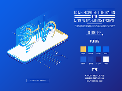 Isometric Phone Illustration for Modern Technology Festival
