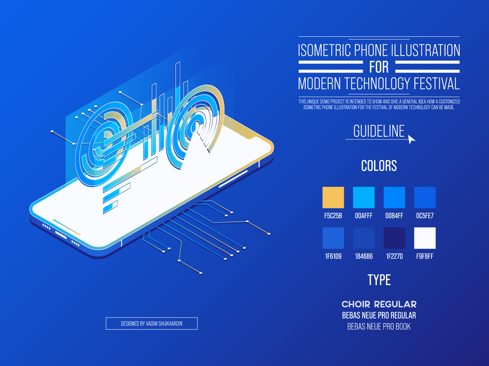 isometric-phone-illustration-for-modern-technology-festival-by-vadim