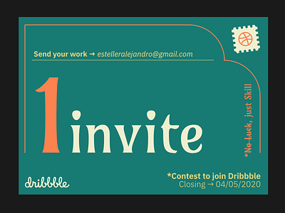 Dribbble invite contest dribbble dribbble invitation invite invite giveaway typography vector