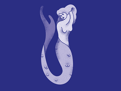 Mermaid blue fish illustration mermaid ocean sea woman