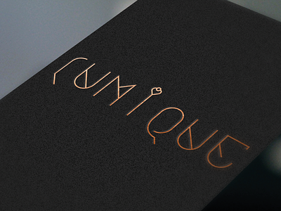 Lumique custom gold jewelry logotype shop typography