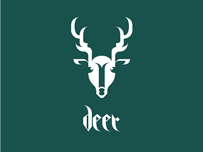 Deer animal deer gothic letter logo nature typography