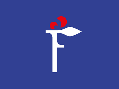 F Is For France blue f fleur de lis france logo red typography white