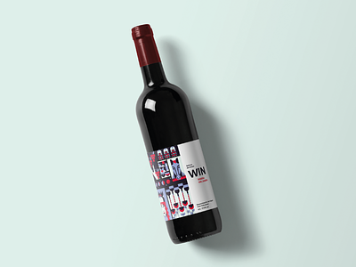 WIN design drink label wine
