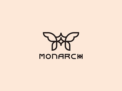 Monarch brand branding butterfly cosmetics crown logo logotype monarch