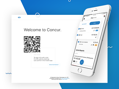 Expense web application blue concept concur debut flat minimal mobile ui ux web
