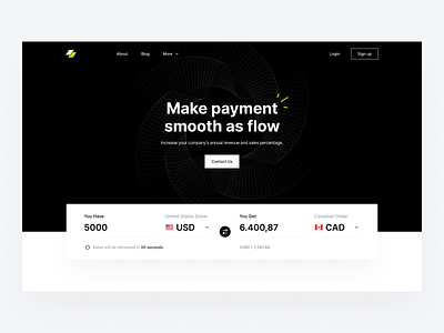 Payment Landing Page black branding design finance graphic design green hero illustration landing page payment ui ux