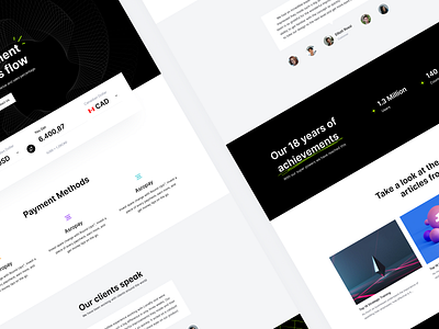 Payment Landing Page black branding design finance graphic design green hero illustration landing page payment ui ux website