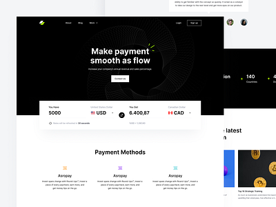 Payment Landing Page black branding design finance graphic design green hero landing landing page ui ux website