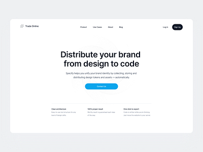 Trade Landing Page branding design graphic design hero landing page simple ui ux white