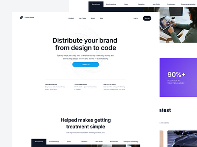 Trade Landing Page branding clean design graphic design hero home page homepage landing landing page product site ui ux web page webdesing website white