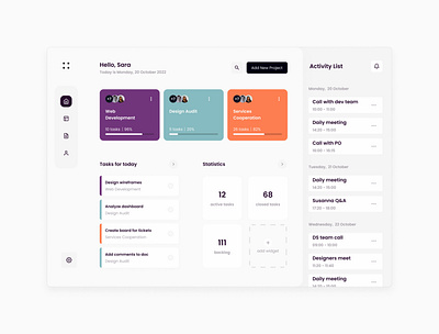Project Management Dashboard Design Inspiration activity feed activity list cards cards design creative dashboard design dashboard inspiration dashboard interface dashboard ui desktop dashboard desktop design feed feed design feed ui todo design todo list ui uidesign widgets widgets design