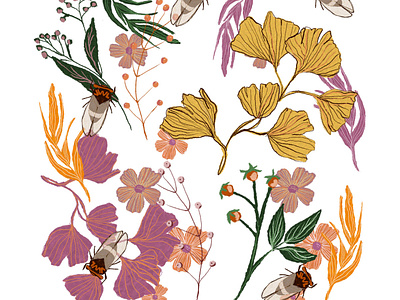 Pattern Study botanic design flowers illustration nature pattern