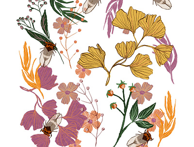 Pattern Study botanic design flowers illustration nature pattern