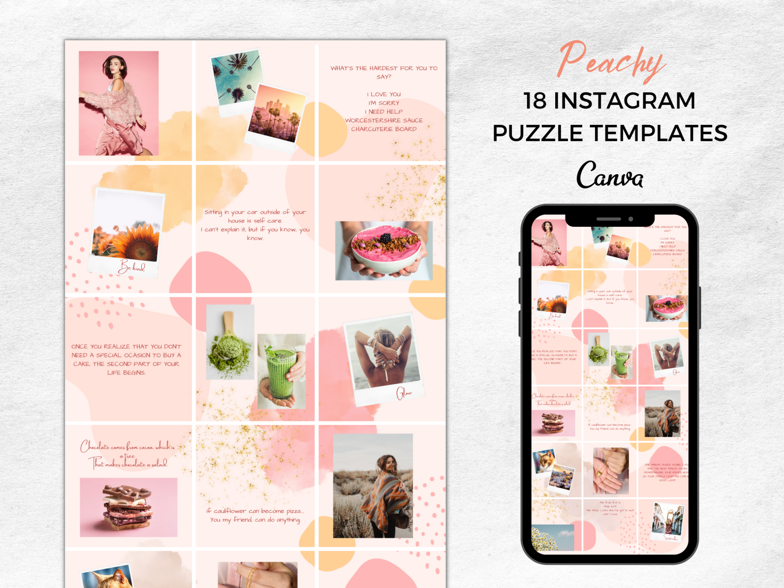 Peachy Instagram Puzzle Templates by Mimossa Design on Dribbble