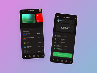 Mobank and Money Transfer graphic design ui