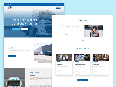 Vrd Homepage design logistics transport ui ux web webdesign