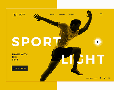 Sport Light Landing Page agency clean design landing minimal page sports ui ux web