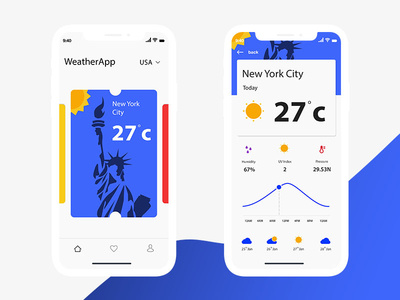 iOS WeatherApp app clean design ios iphonex ui ux weather