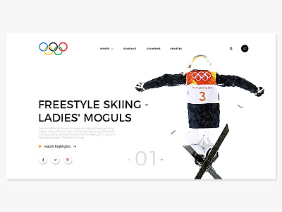 Winter Olympics - Landing Page design landing olympics page ui ux web website winter