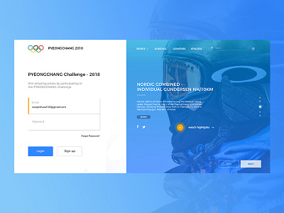 Winter Olympics - Landing Page clean design landing olympics page ui ux web winter