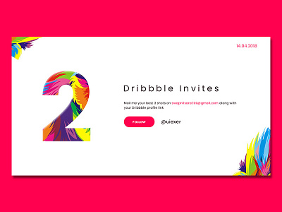 2x Dribbble Invites clean design dribbble invitation invites landing page ui ux