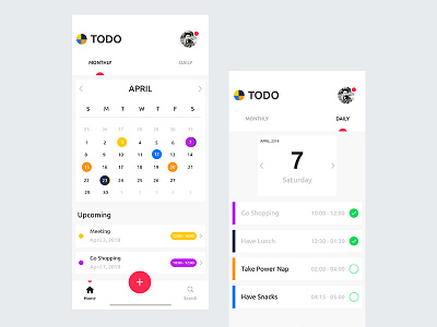 Home Screens - TODO iOS App by Swapnil Saraf on Dribbble
