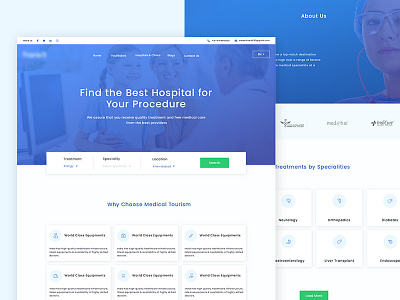 Landing Page - Heathcare Website home page landing page medical tourism minimal ui ux website website design