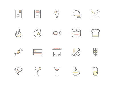 Restaurant Icons beer cake coffee croissant cutlery gourmet menu recipes restaurant silverware