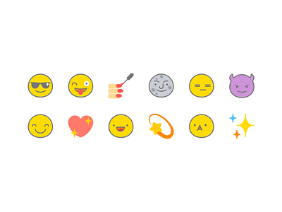 Emoji Icons devil emoji heart moon emoji raybans sparkle