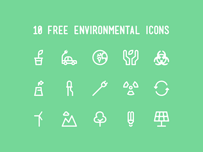 Environmental Icon Set ecological electric cars environment green nature recycle