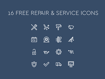 Repair and Service Icons auto car customize filters oil repair service