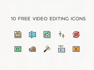 Video Editing Icons fast forward filters loop movies reverse timeline video