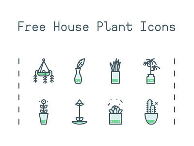 House Plant Icons botany garden greenery minimal ornaments plants pots