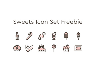 Sweets Icon Set bakery birthday cake candy cupcake ice cream lollipop sweets